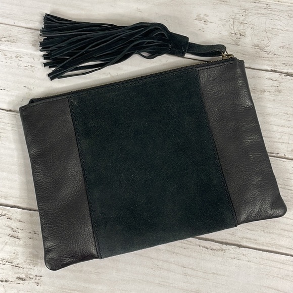 Lucky Brand Tasseled Leather Beaded/Embroidered with Suede Tassel - Picture 1 of 6